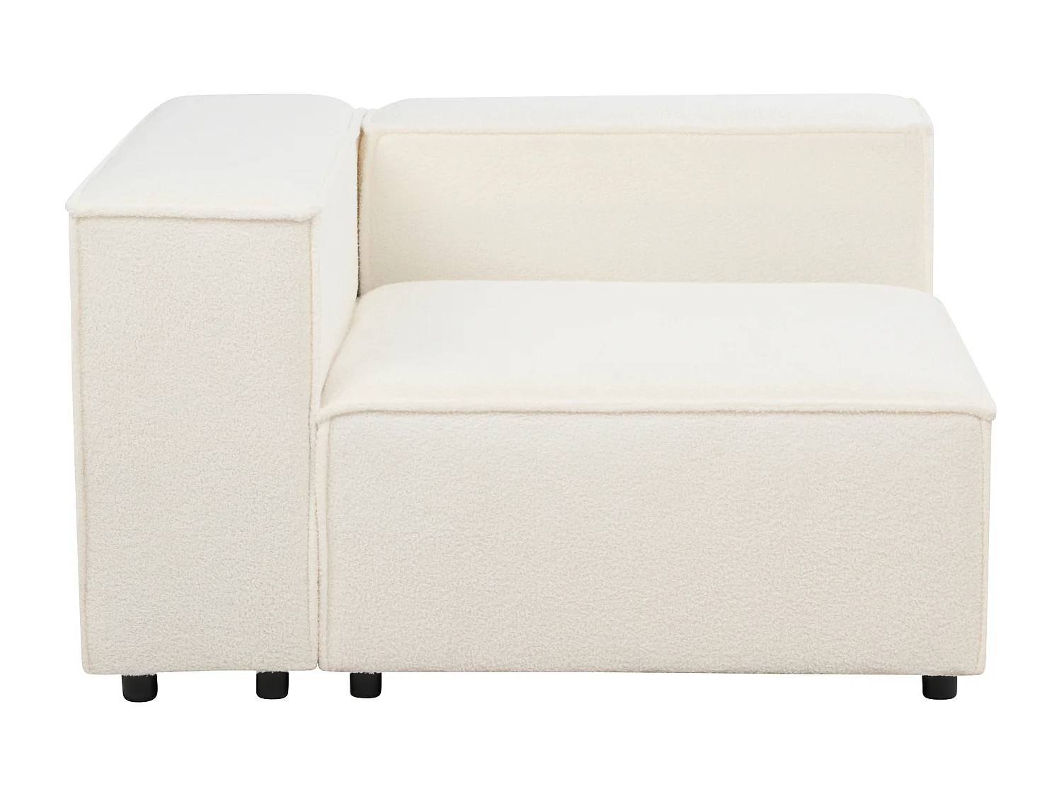 Modul Ecksofa APRICA Bouclé Weiss 4-Sitzer linksseitig