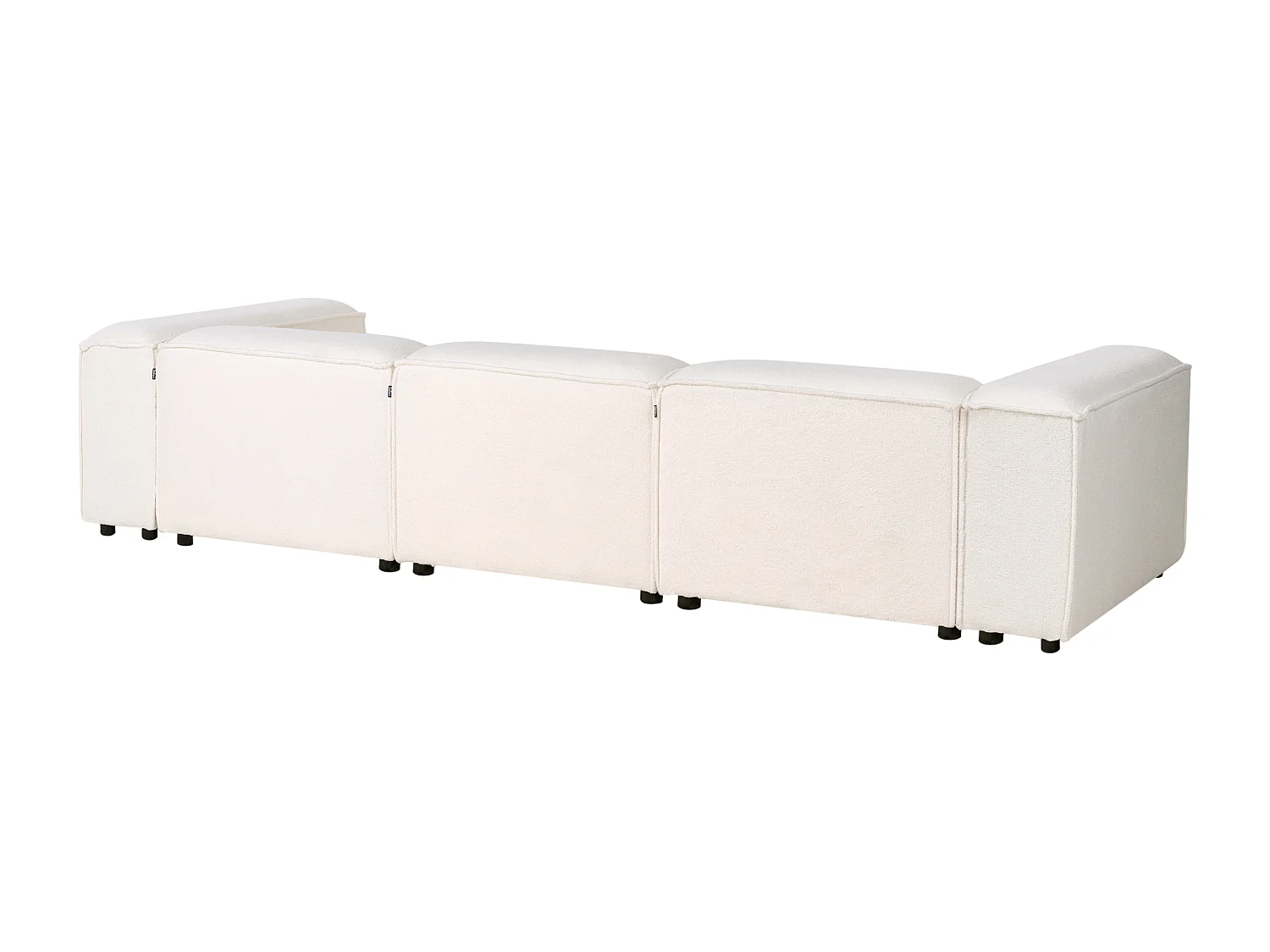 Canapé d'angle modulable APRICA Bouclé Blanc 3 places Côté gauche