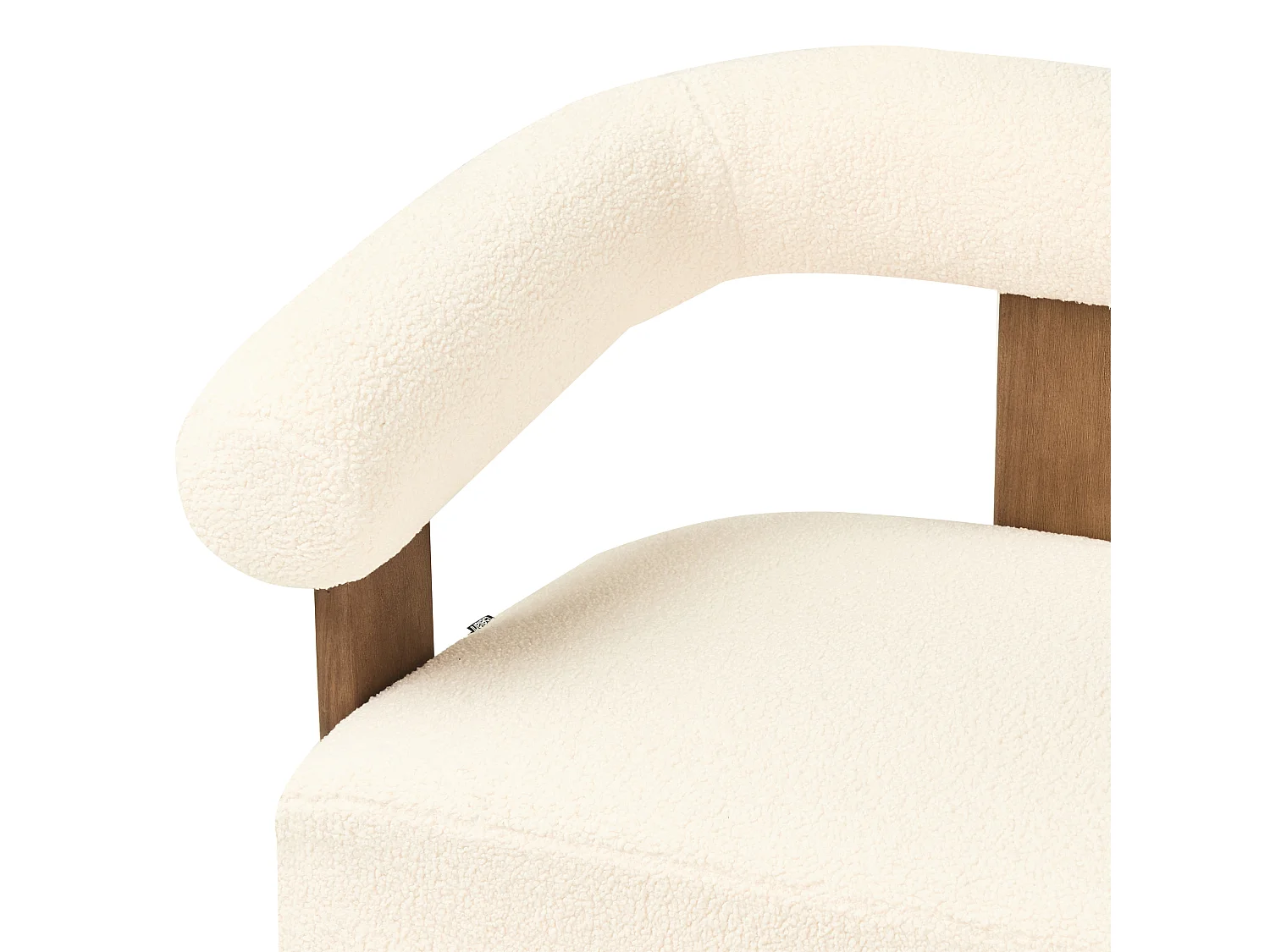 Canapé 2 places ILBRO Bouclé Blanc cassé/marron foncé