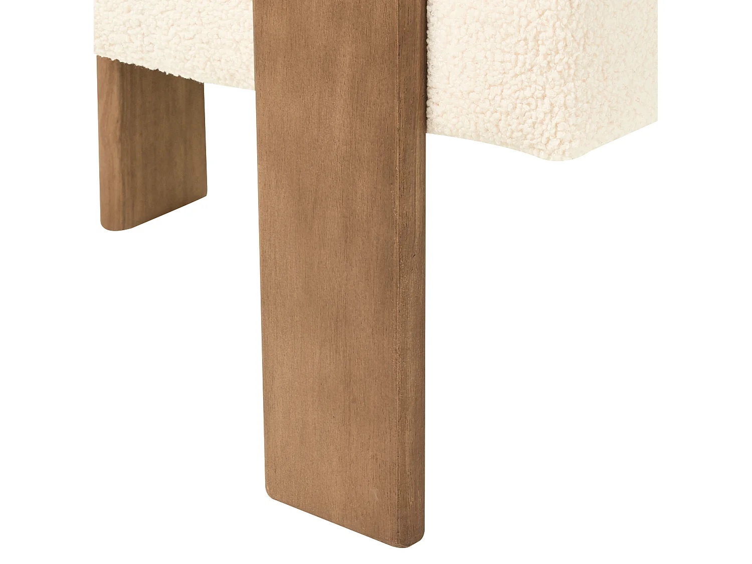 Sofa ILBRO Bouclé Cremeweiss / Dunkelbraun 2-Sitzer