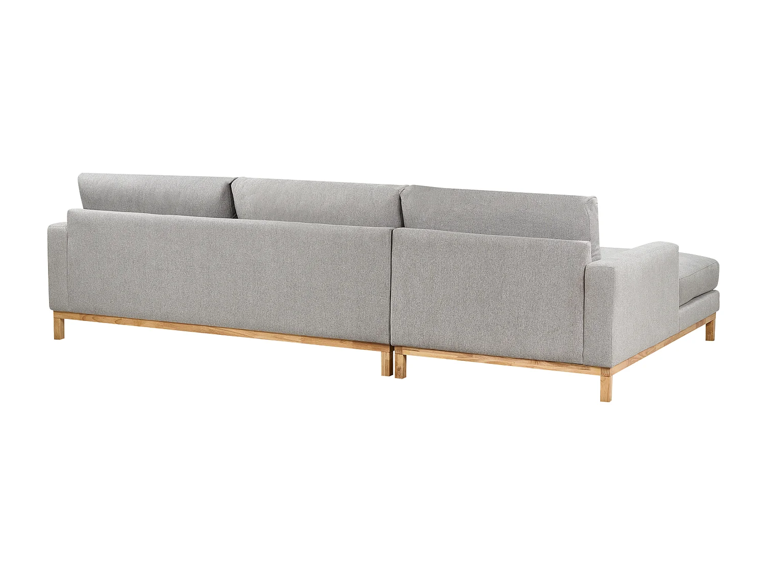 Canapé d'Angle à gauche en Tissu Pieds en Bois Gris Siggard II