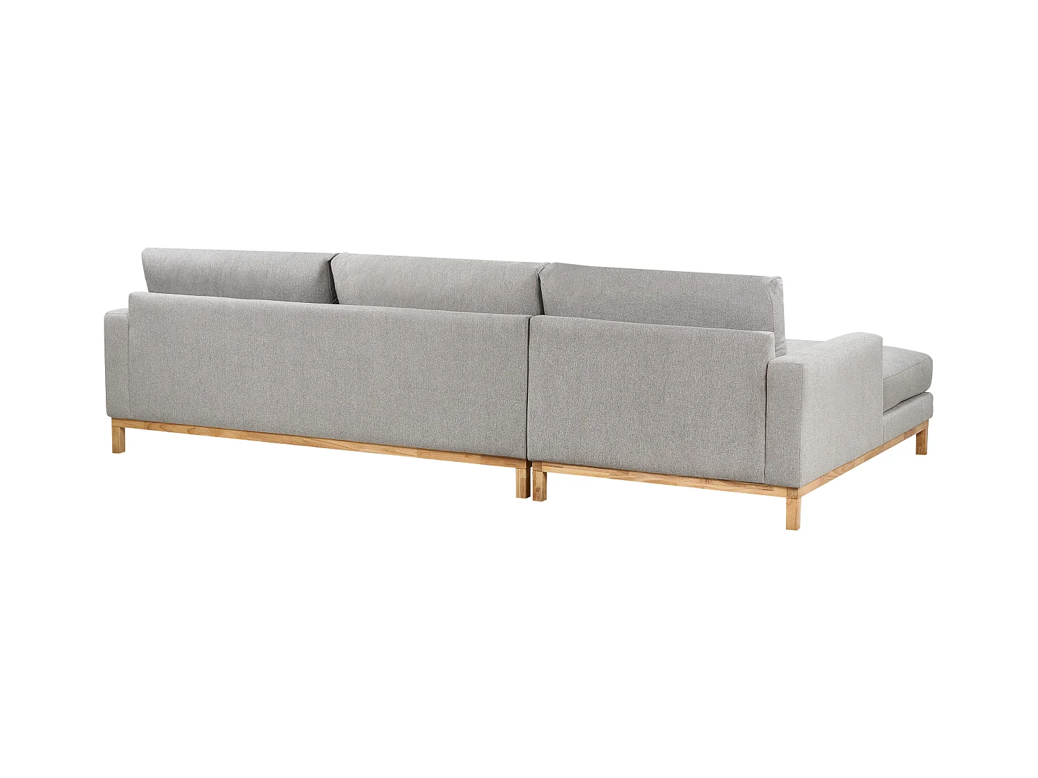 4-Sitzer Ecksofa Stoffbezug Grau rechts mit Sitzkissen Holzbeinen Siggard