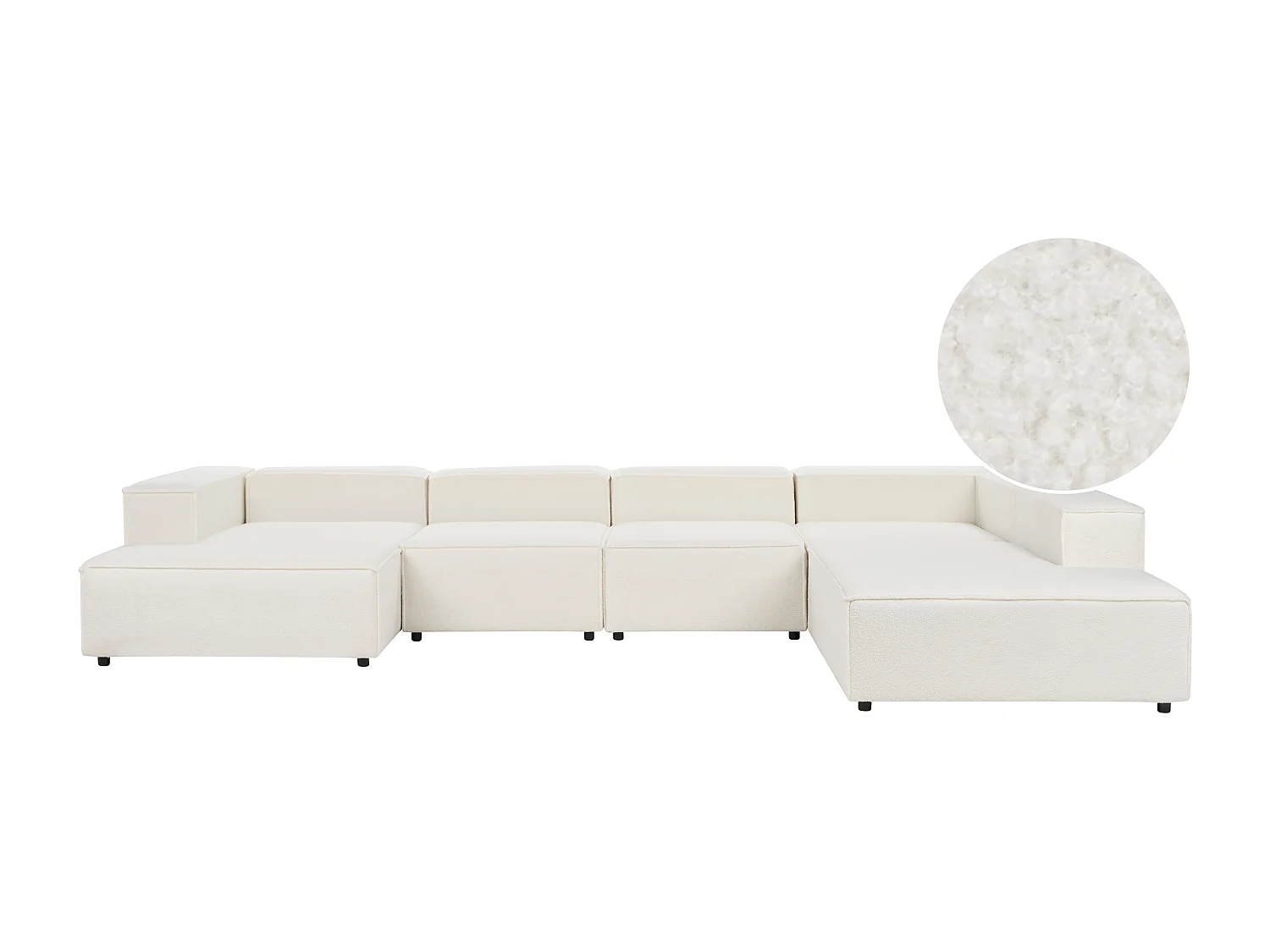 Modulaire hoekbank APRICA Bouclé Wit 5-zitter Linkerzijde