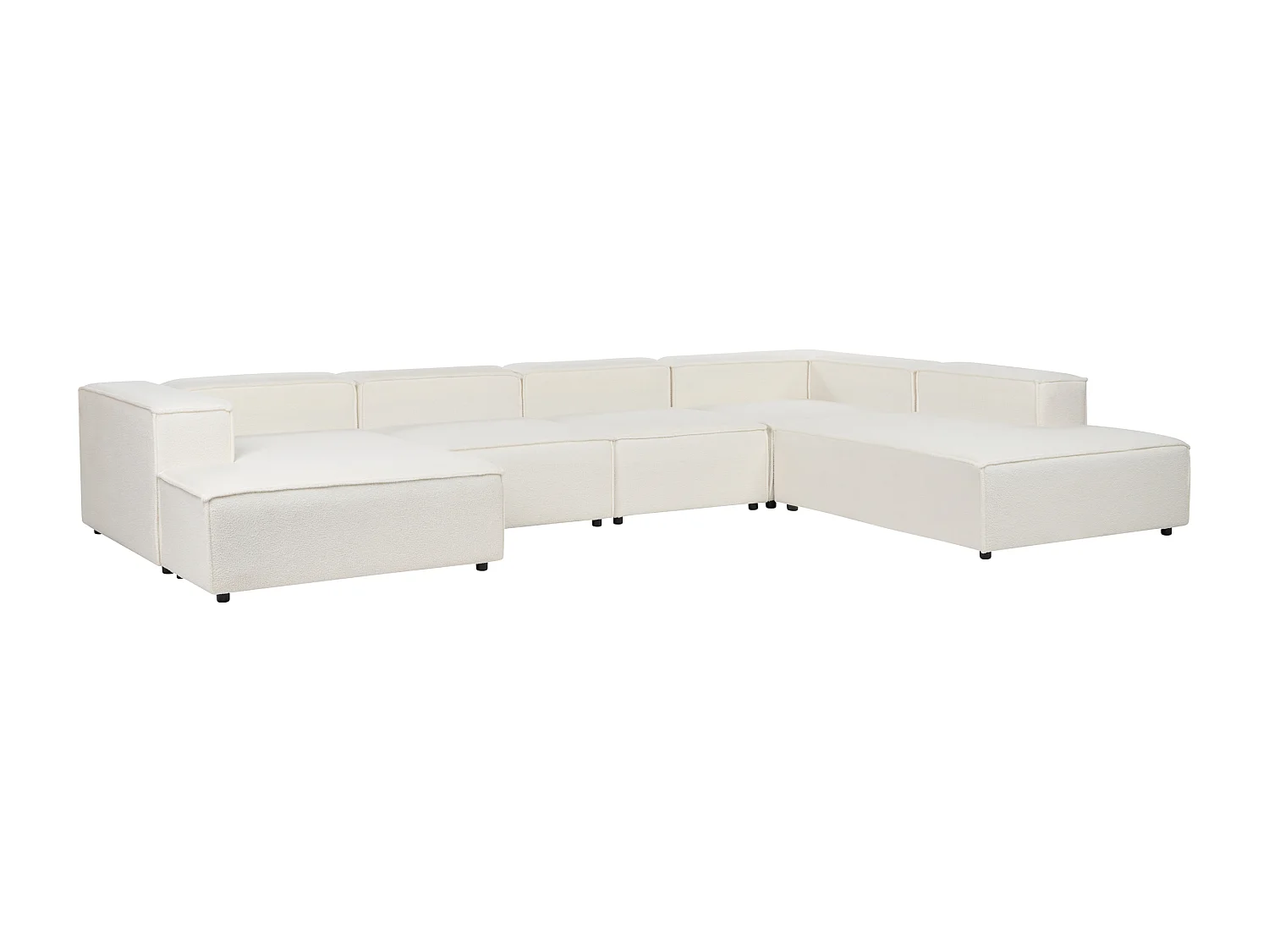 Modulaire hoekbank APRICA Bouclé Wit 5-zitter Linkerzijde
