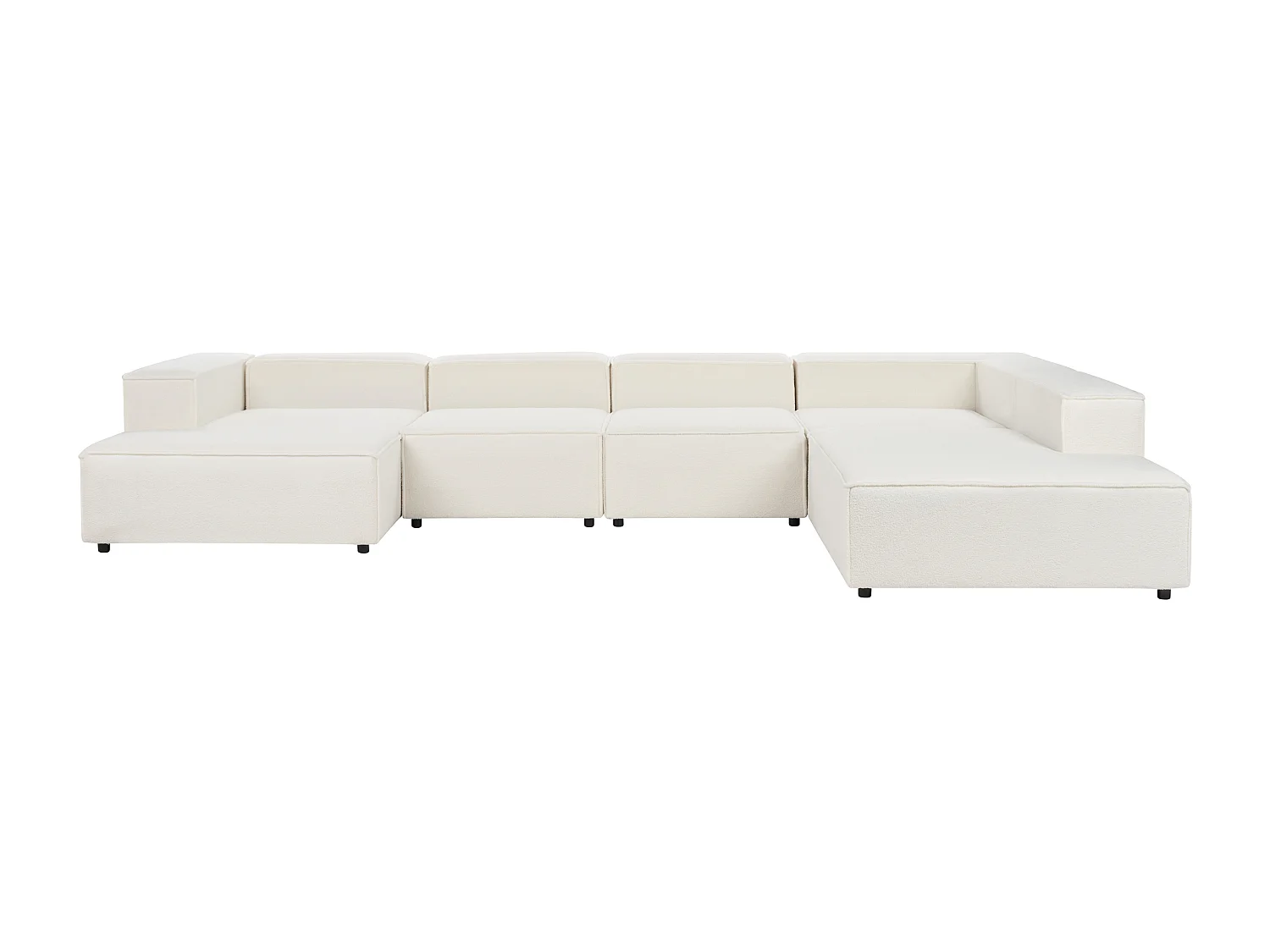Modulaire hoekbank APRICA Bouclé Wit 5-zitter Linkerzijde