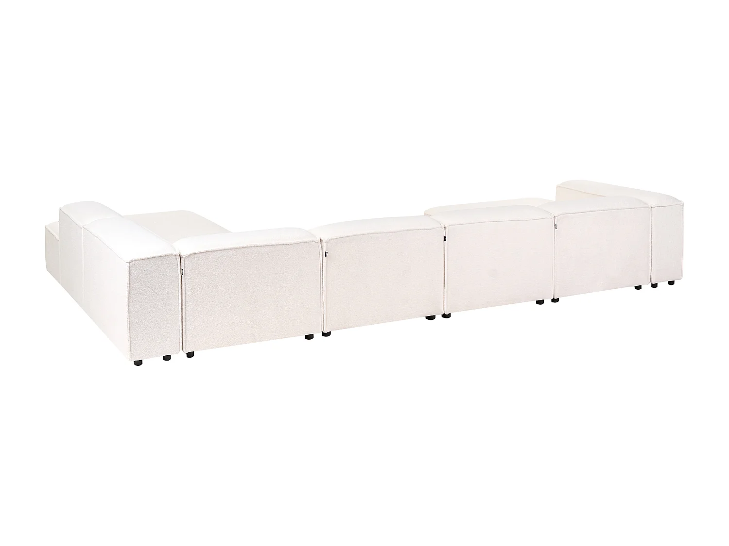 Modulaire hoekbank APRICA Bouclé Wit 5-zitter Linkerzijde