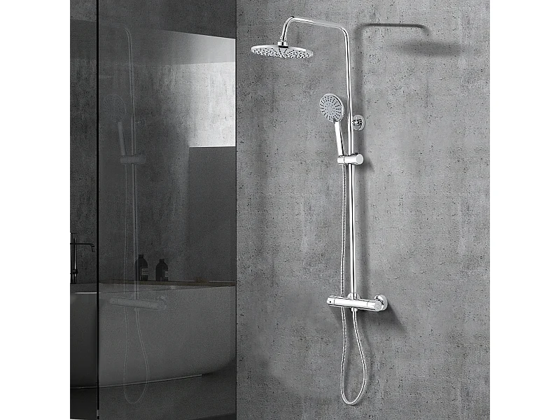 Colonne de douche thermostatique, Système de douche thermostatique 38°C, Argent