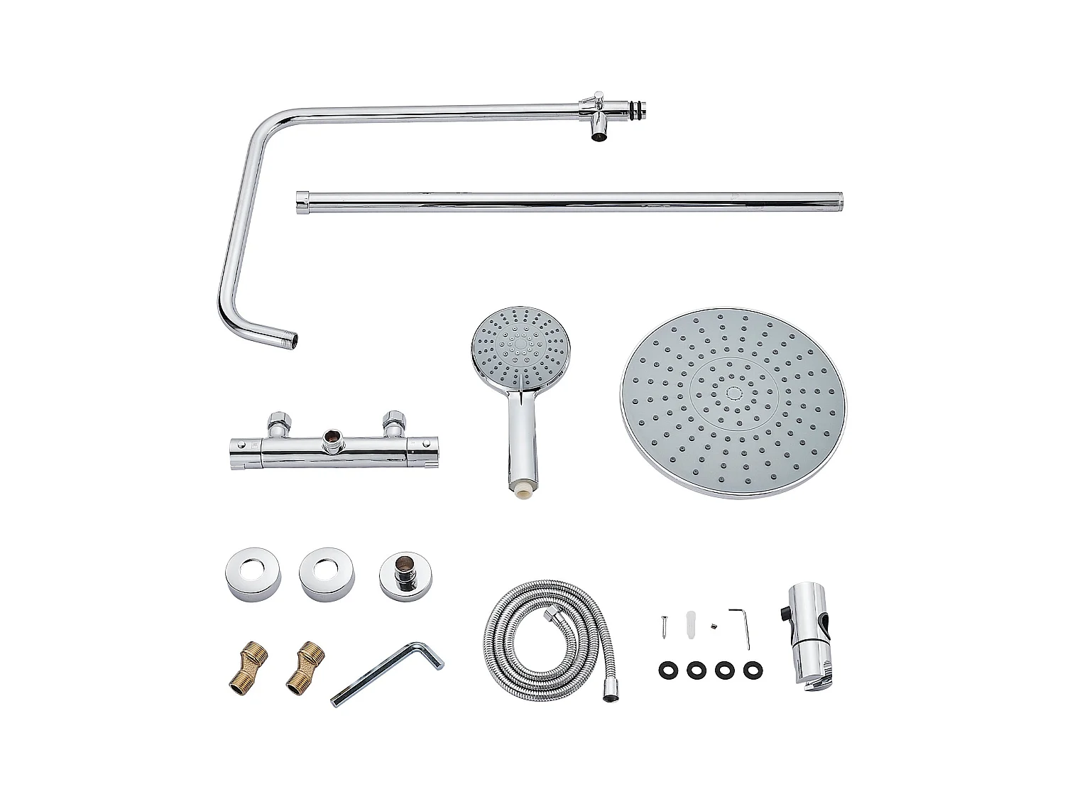 Colonne de douche thermostatique, Système de douche thermostatique 38°C, Argent