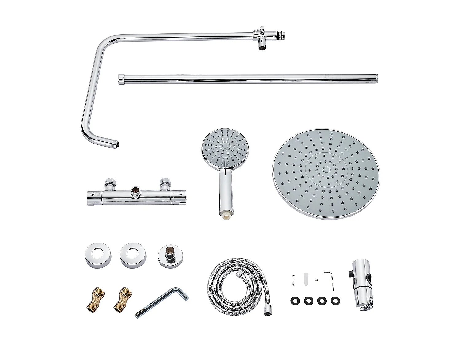 Colonne de douche thermostatique, Système de douche thermostatique 38°C, Argent