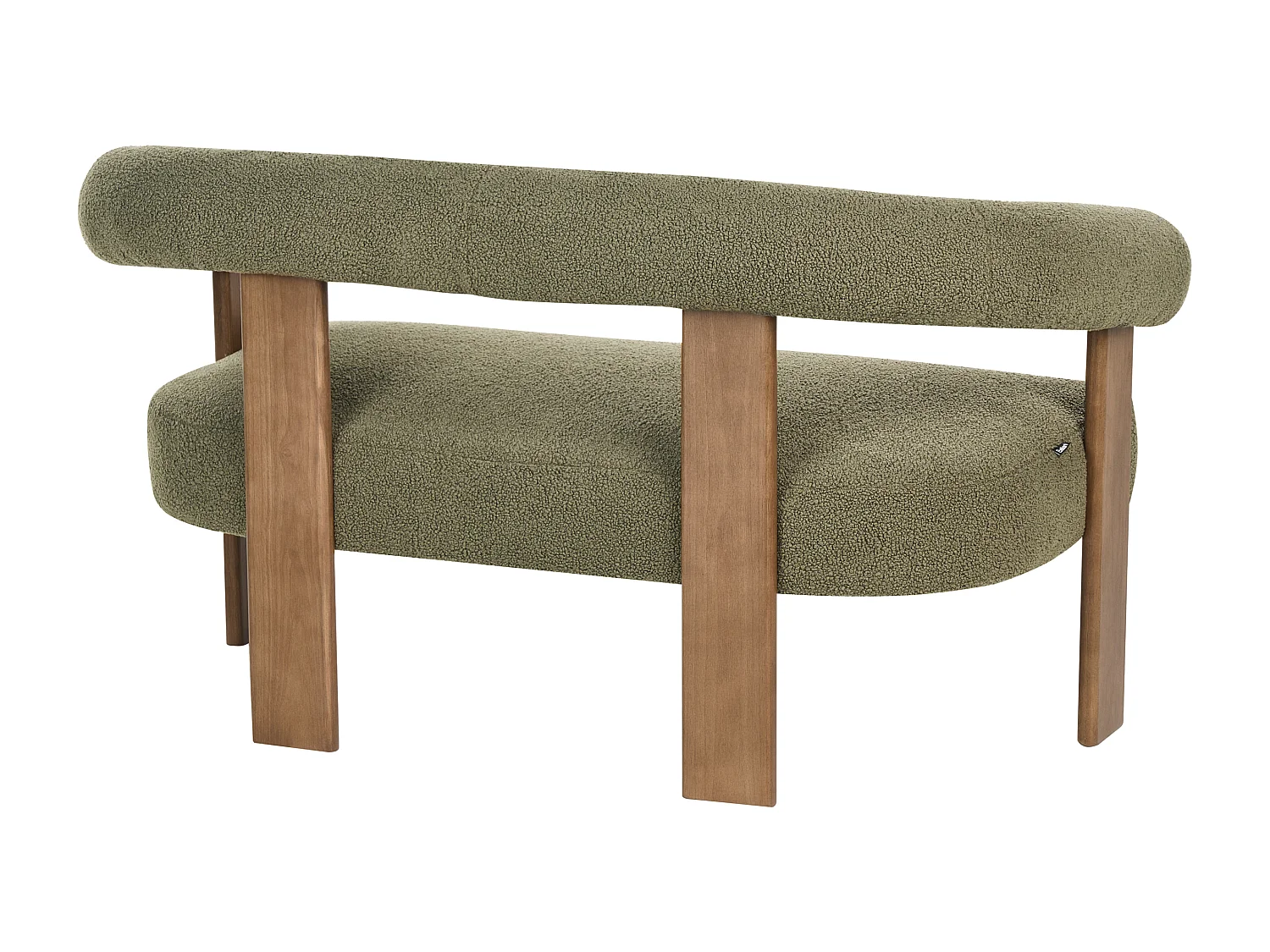 Canapé 2 places ILBRO Bouclé Vert/ Marron foncé