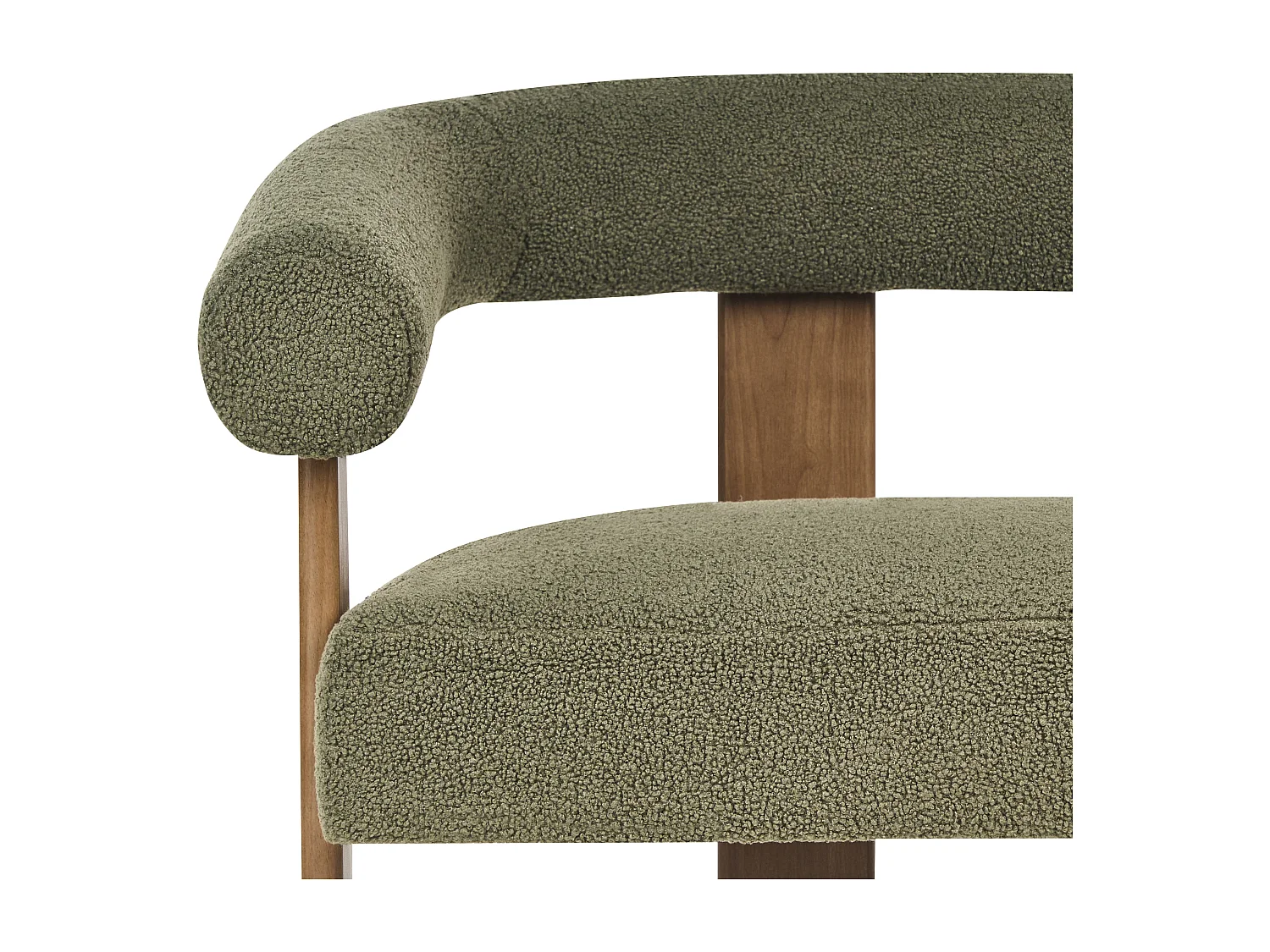 Canapé 2 places ILBRO Bouclé Vert/ Marron foncé