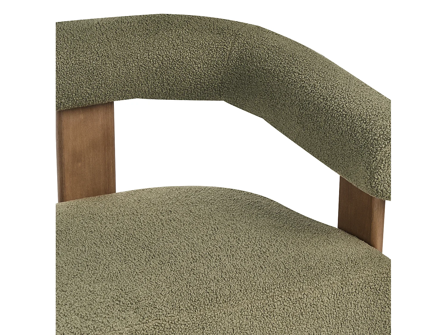 Canapé 2 places ILBRO Bouclé Vert/ Marron foncé