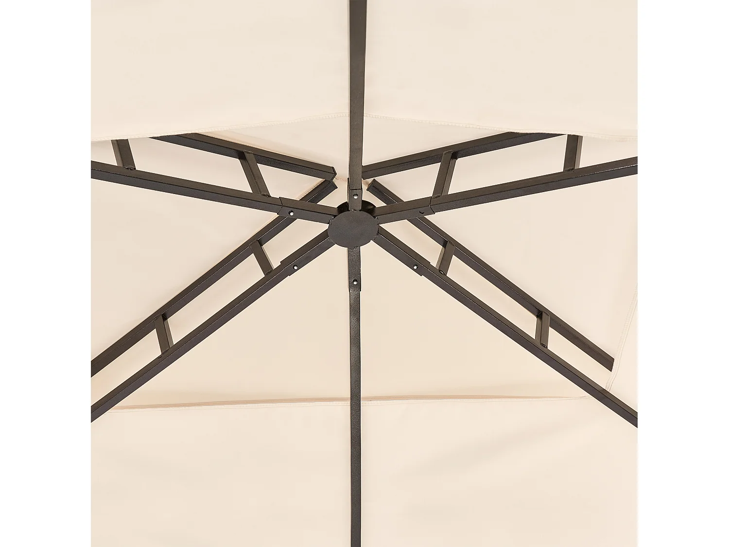 Pavillon für den Außenbereich 240 x148 m Vordach aus Stoff Stahlrahmen Beige Naro