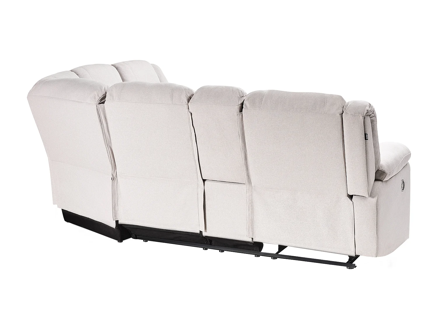 Canapé d'angle relax manuel ROKKE Tissu Beige clair 5 places Côté gauche