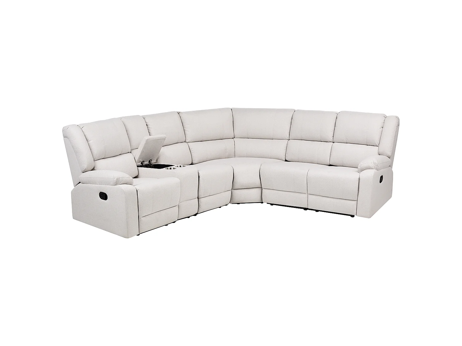 Canapé d'angle relax avec rangement en tissu beige