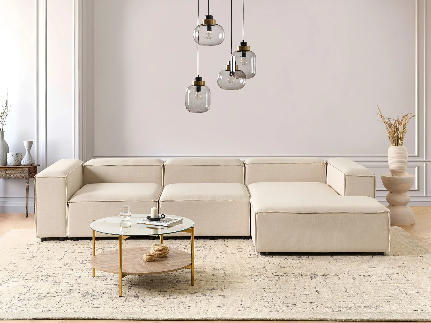 ARDAL Tessuto Beige 4 posti Lato Sinistro