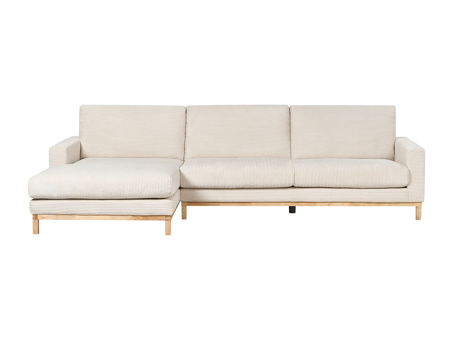 Divano angolare SIGGARD Velluto a coste Beige chiaro 4 posti Lato destro