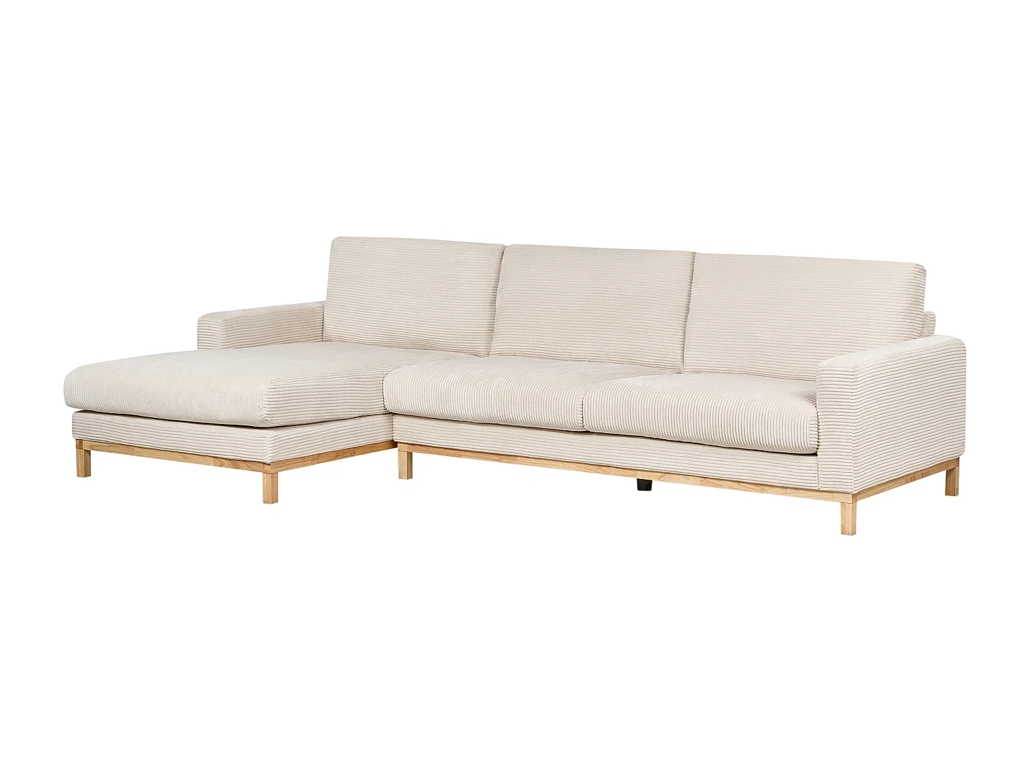 Divano angolare SIGGARD Velluto a coste Beige chiaro 4 posti Lato destro