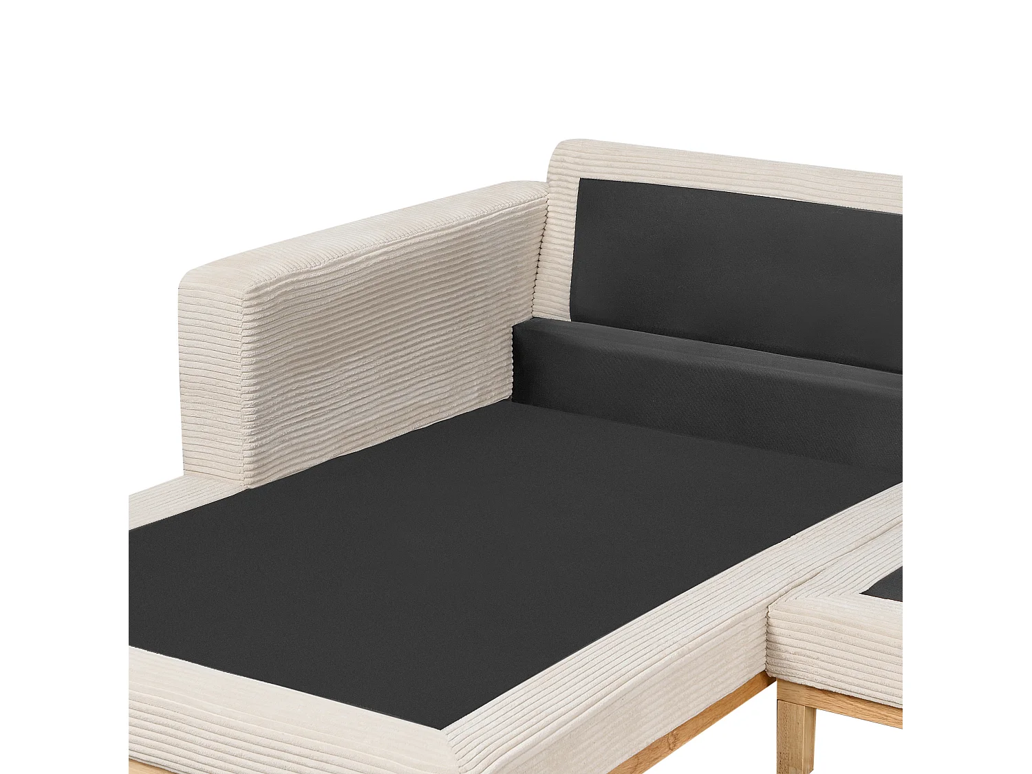 Divano angolare SIGGARD Velluto a coste Beige chiaro 4 posti Lato destro