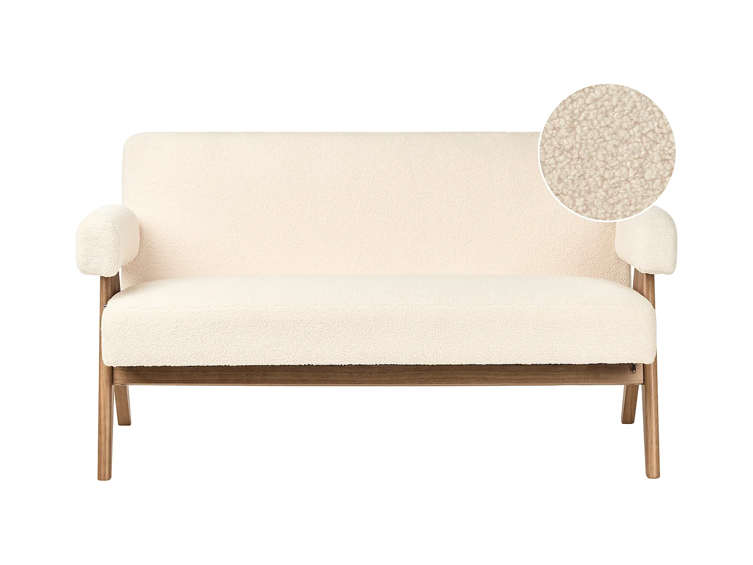 Bank TAMRE Bouclé Gebroken wit/Donkerbruin 2-zitter