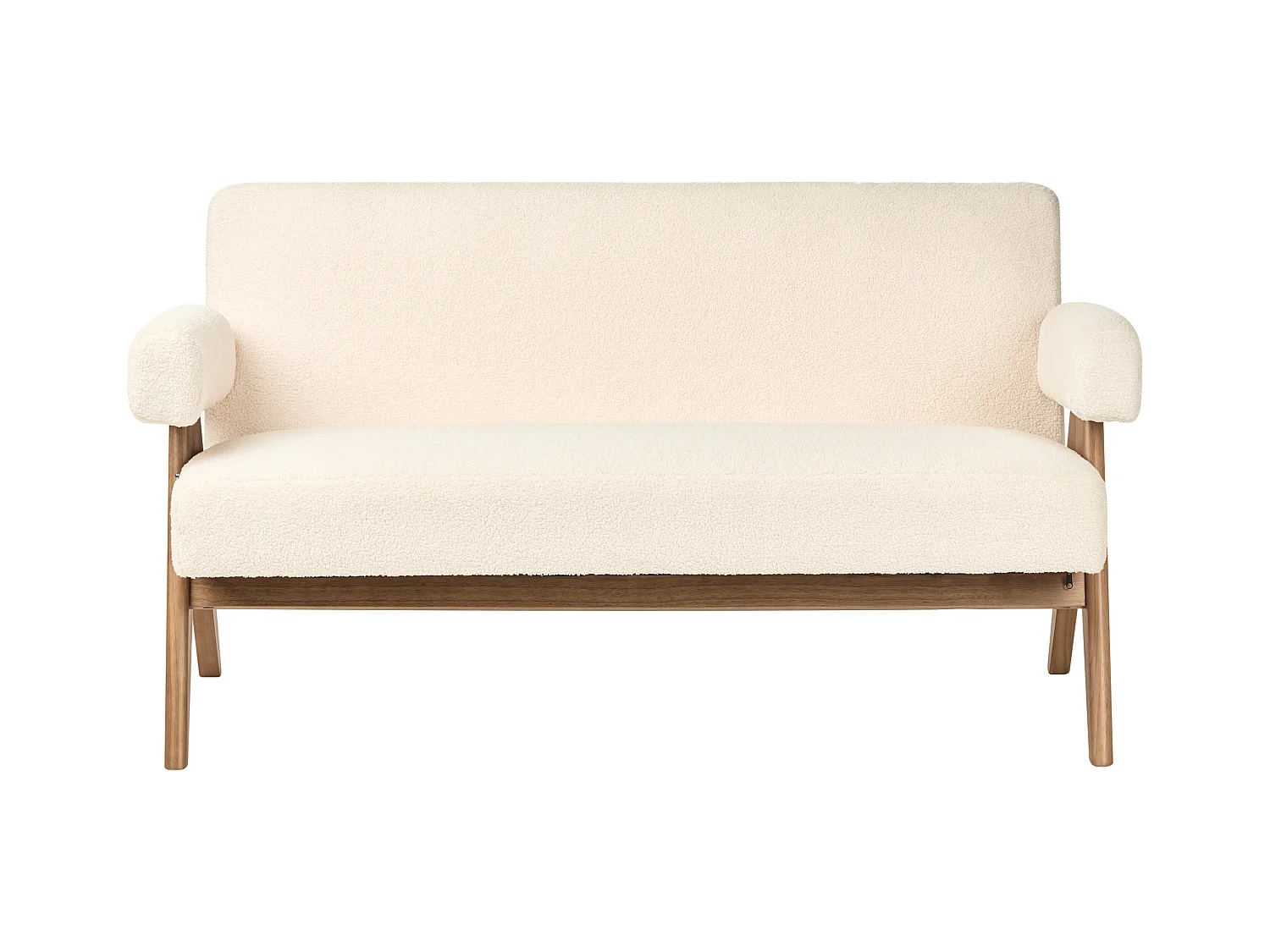 Bank TAMRE Bouclé Gebroken wit/Donkerbruin 2-zitter