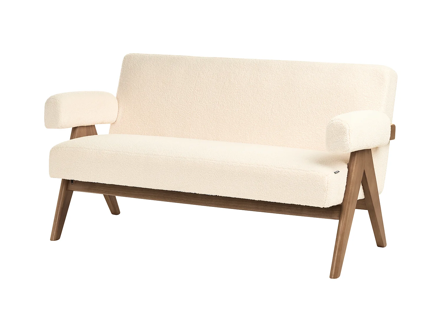 Bank TAMRE Bouclé Gebroken wit/Donkerbruin 2-zitter