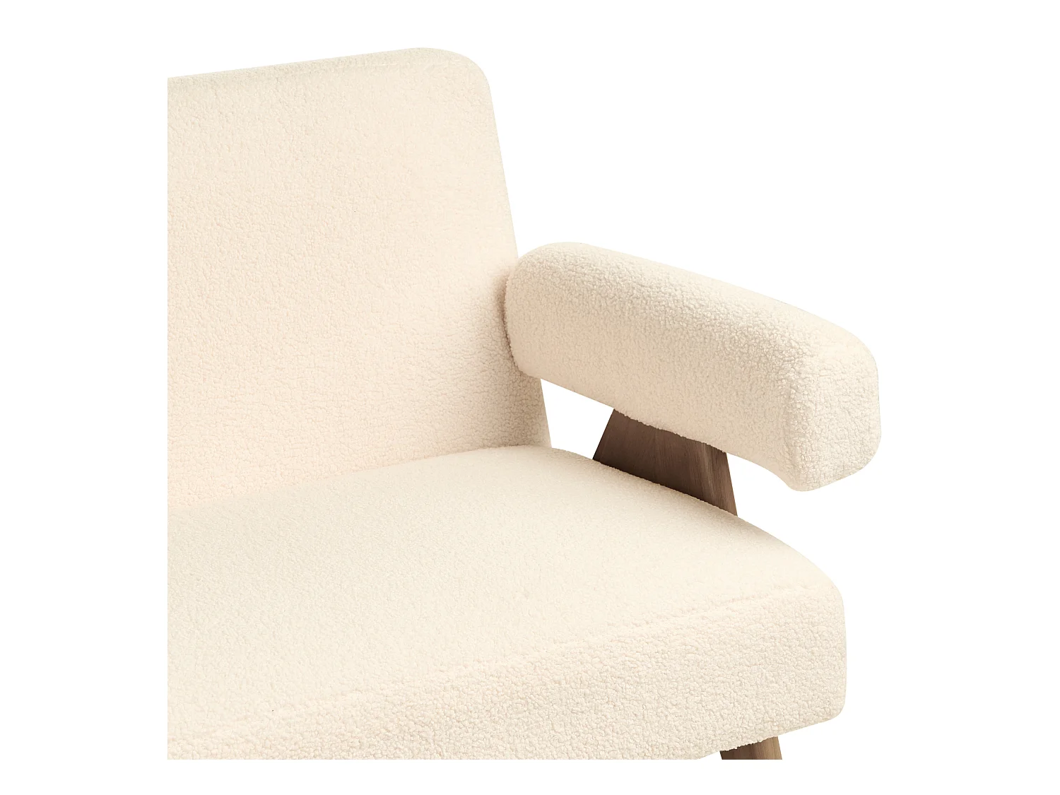 Bank TAMRE Bouclé Gebroken wit/Donkerbruin 2-zitter