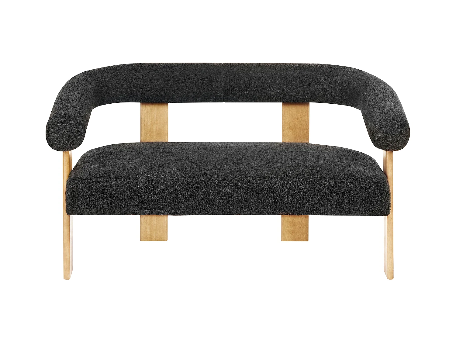 Sofa ILBRO Bouclé Schwarz / Hellbraun 2-Sitzer