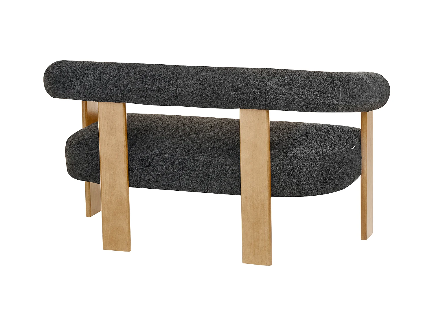 Sofa ILBRO Bouclé Schwarz / Hellbraun 2-Sitzer