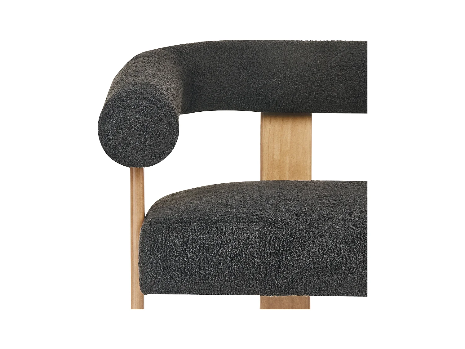 Sofa ILBRO Bouclé Schwarz / Hellbraun 2-Sitzer