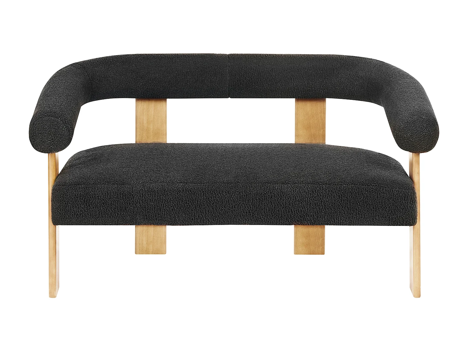 Sofa ILBRO Bouclé Schwarz / Hellbraun 2-Sitzer