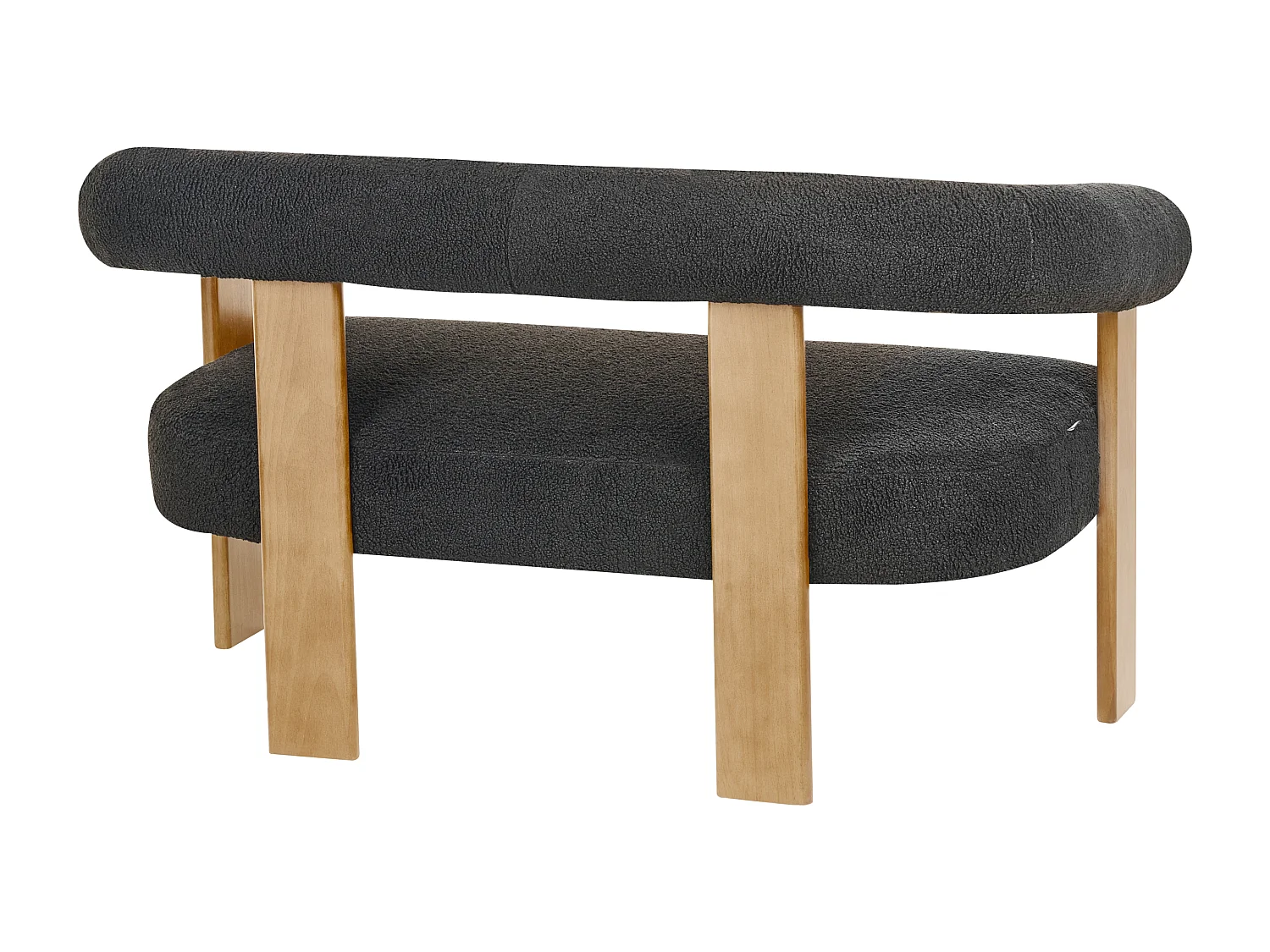 Sofa ILBRO Bouclé Schwarz / Hellbraun 2-Sitzer