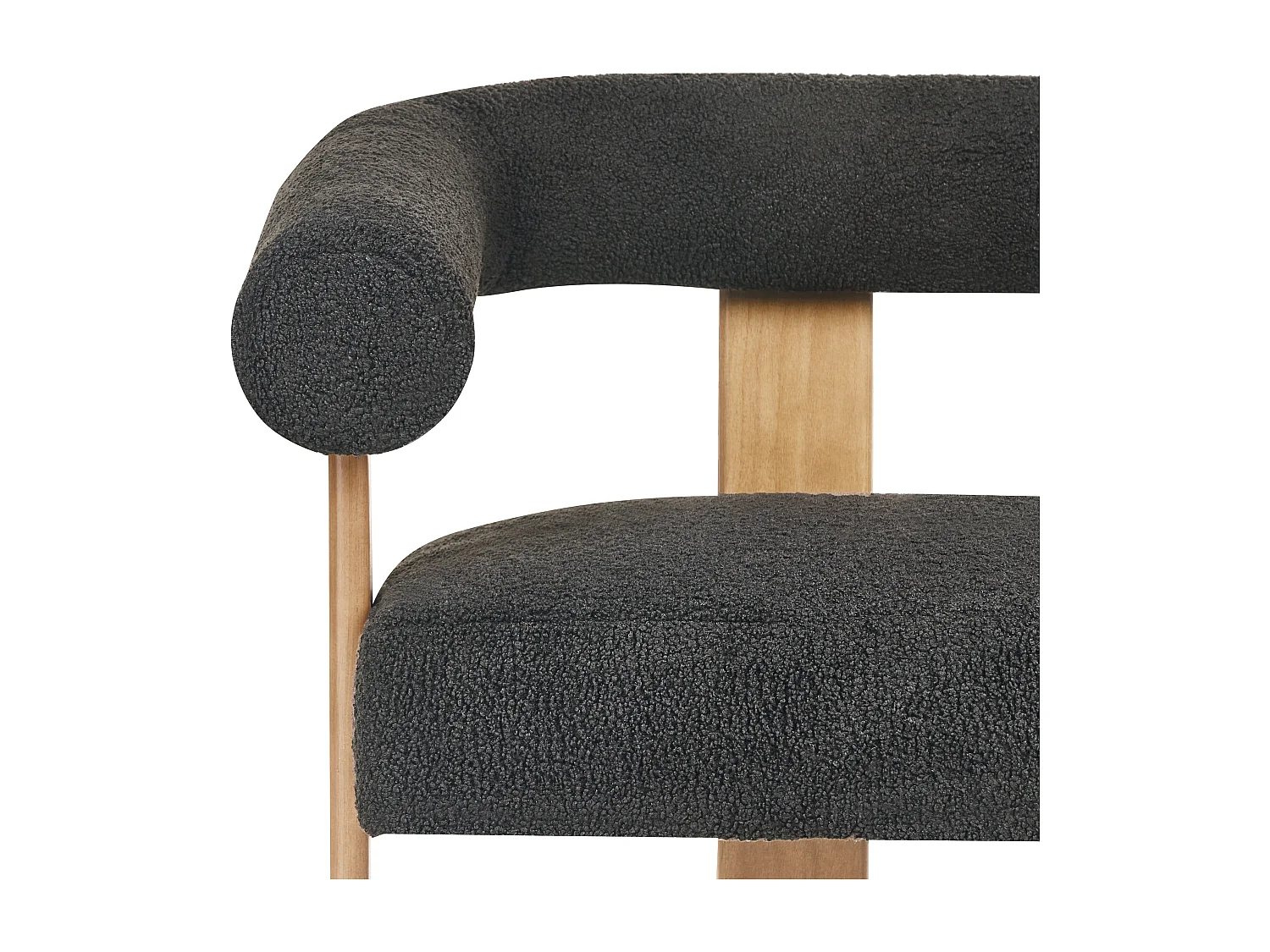 Sofa ILBRO Bouclé Schwarz / Hellbraun 2-Sitzer