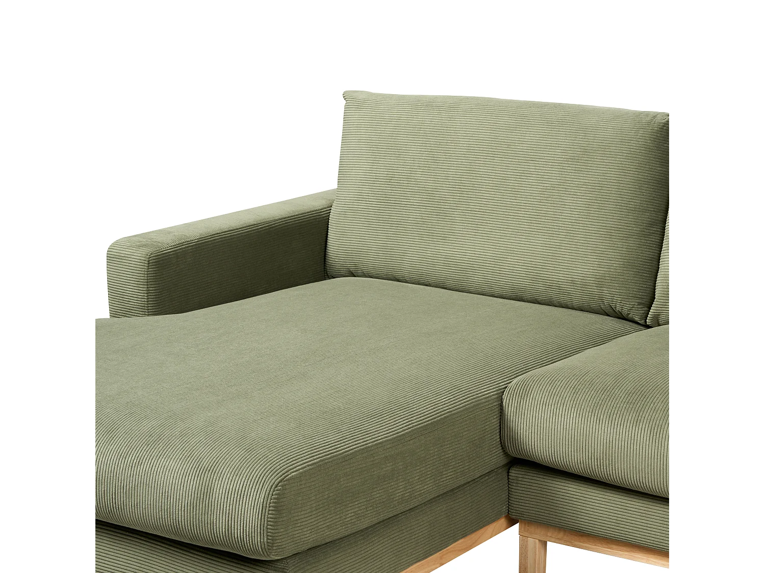 Hoekbank SIGGARD Corduroy Groen 4-zitter Rechterzijde
