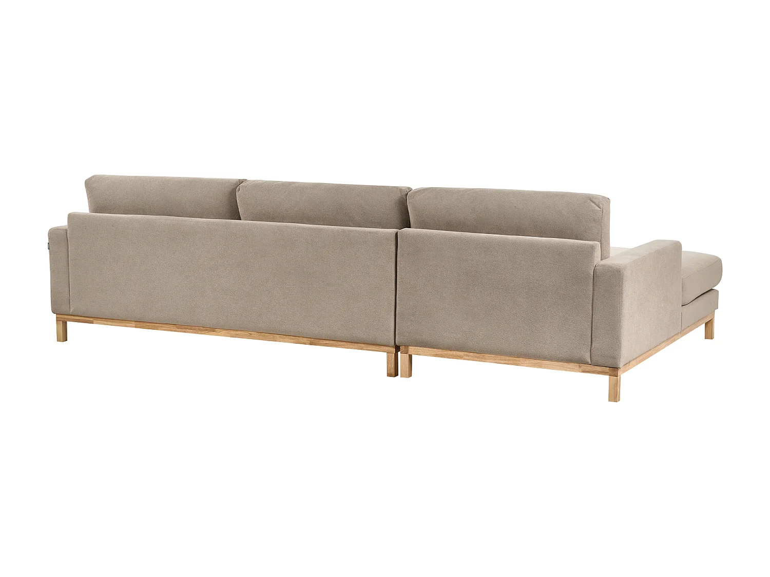 Canapé d'Angle à gauche en Tissu Pieds en Bois Taupe Siggard