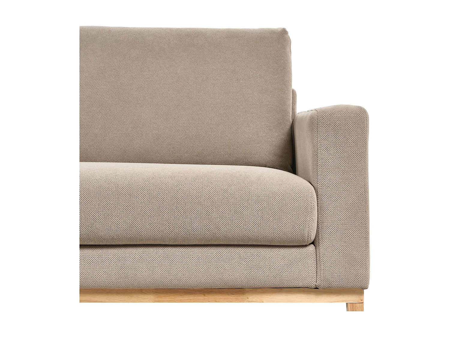 Canapé d'Angle à gauche en Tissu Pieds en Bois Taupe Siggard