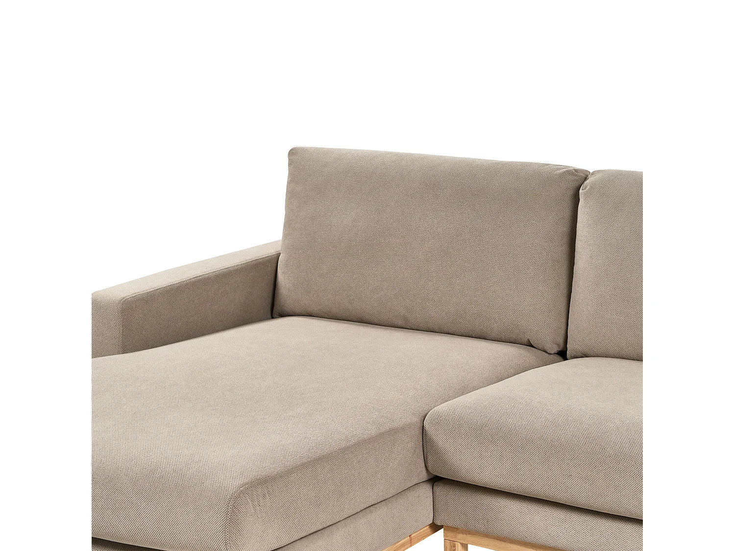 Canapé d'Angle à gauche en Tissu Pieds en Bois Taupe Siggard