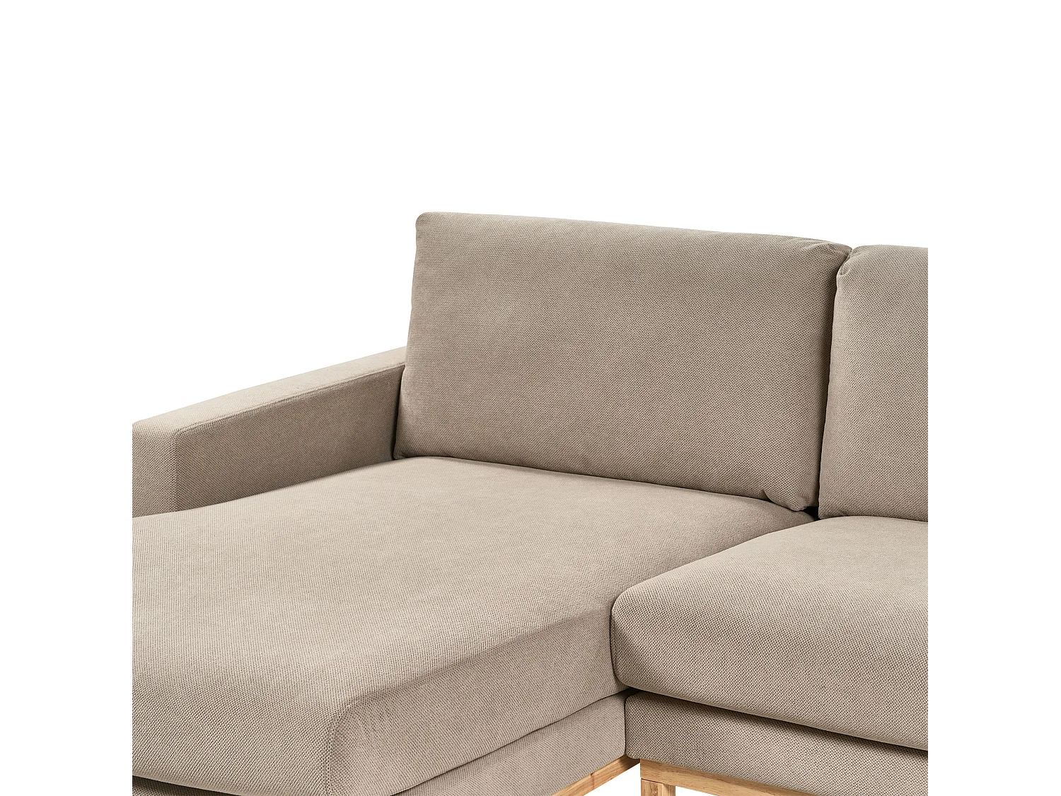 Canapé d'Angle à Droite en Tissu Pieds en Bois Taupe Siggard