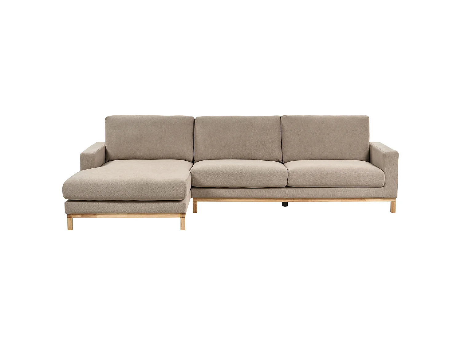 Canapé d'angle SIGGARD Tissu Taupe 4 places Côté droit