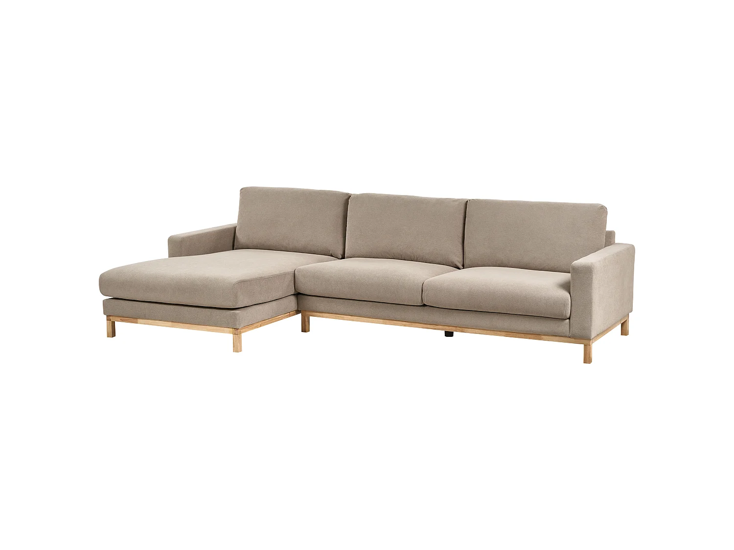 Canapé d'angle SIGGARD Tissu Taupe 4 places Côté droit
