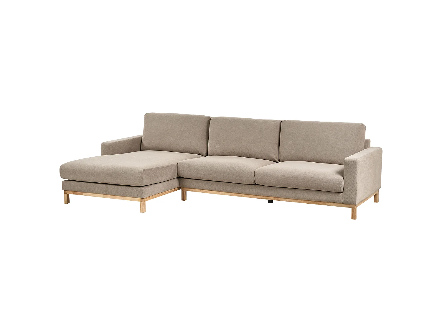 Ecksofa SIGGARD Stoff Taupe 4-Sitzer rechtsseitig