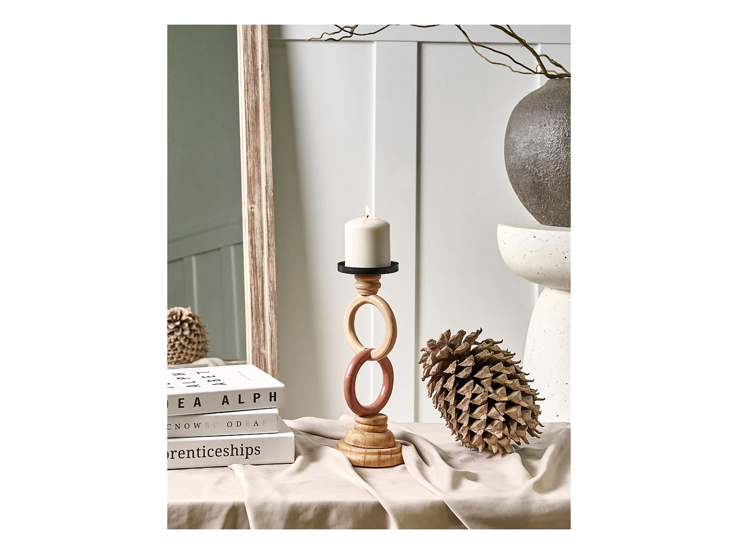 Bougeoir WATERFORD Bois de pin 29 cm Multicolore