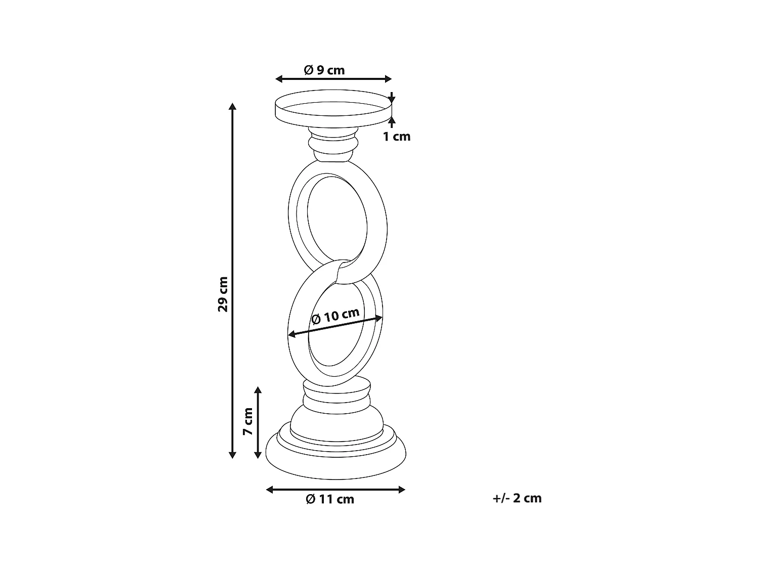 Bougeoir WATERFORD Bois de pin 29 cm Multicolore