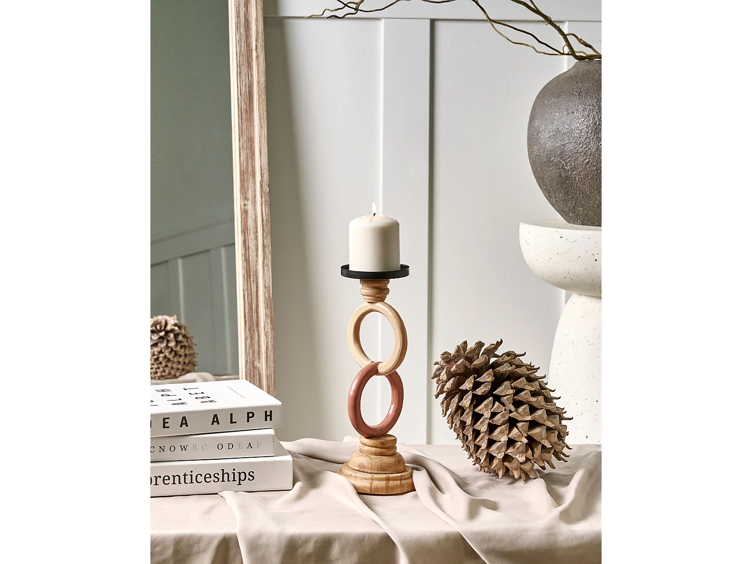 Bougeoir WATERFORD Bois de pin 29 cm Multicolore