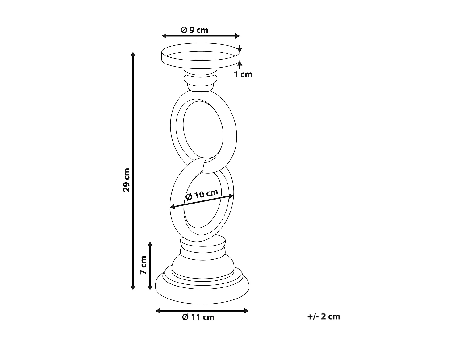 Bougeoir WATERFORD Bois de pin 29 cm Multicolore