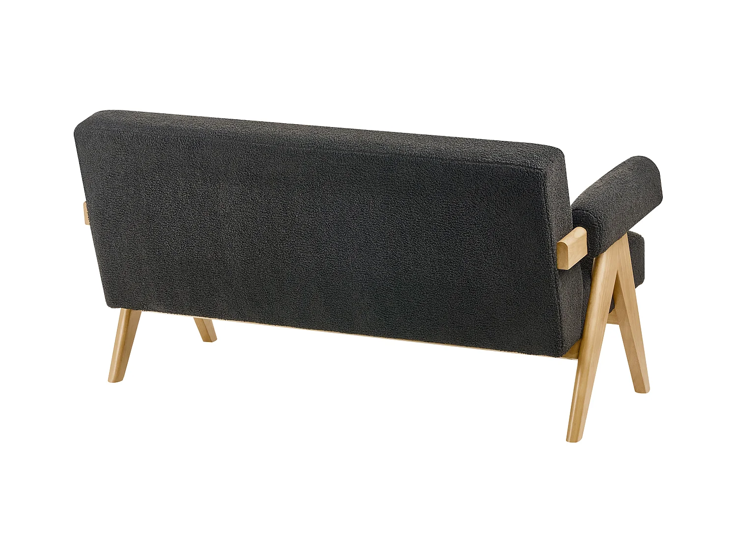 Bank TAMRE Bouclé Zwart/Lichtbruin 2-zitter