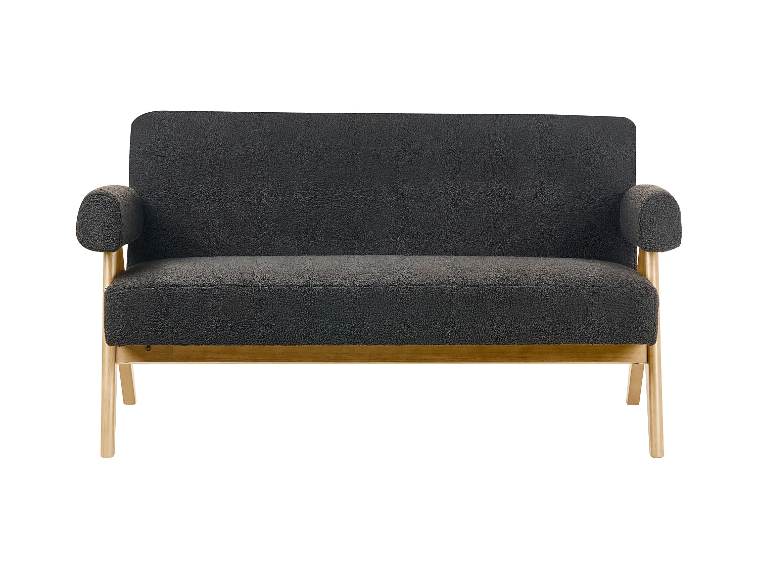 Sofa TAMRE Bouclé Schwarz / Hellbraun 2-Sitzer