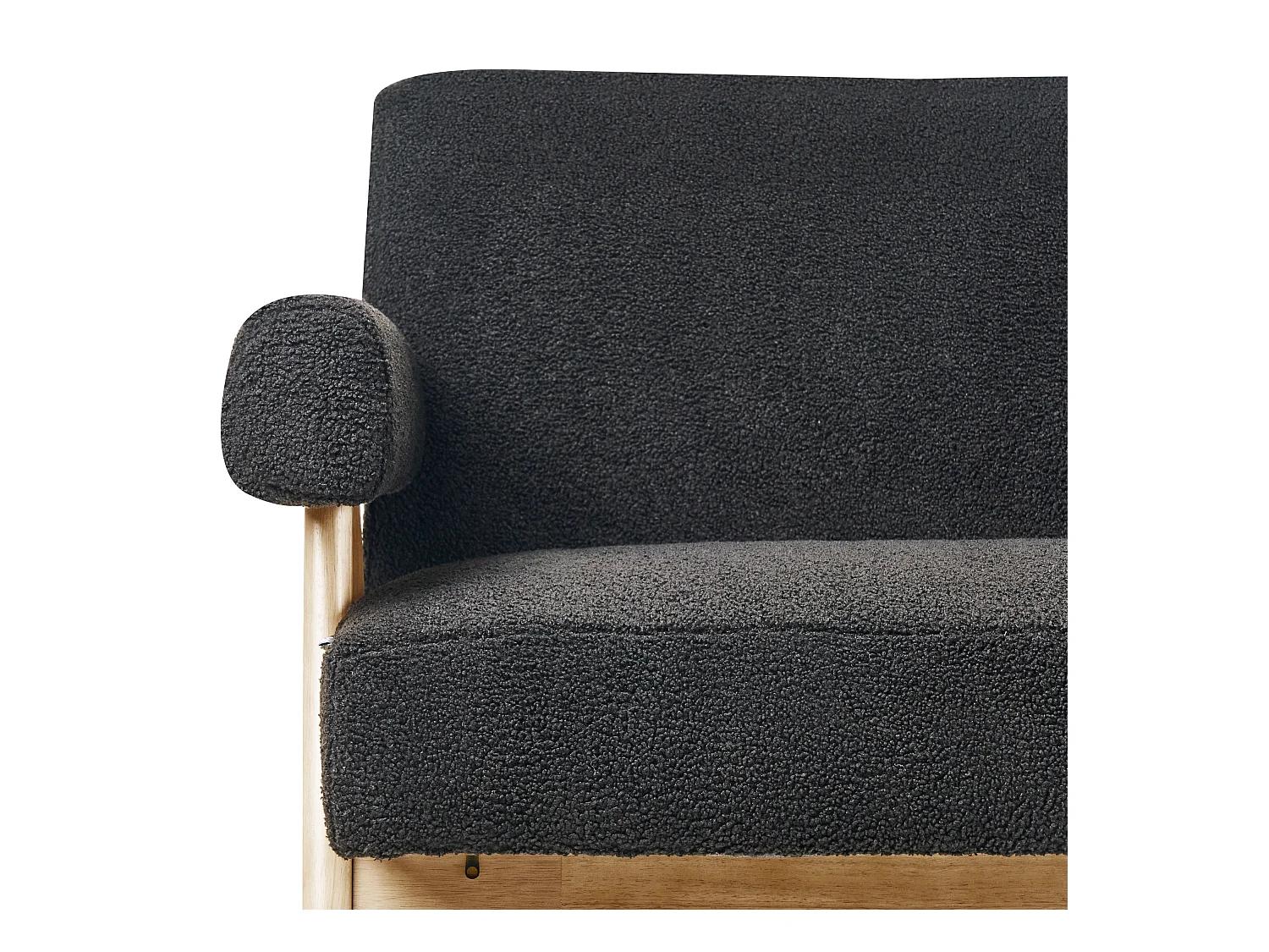 Sofa TAMRE Bouclé Schwarz / Hellbraun 2-Sitzer