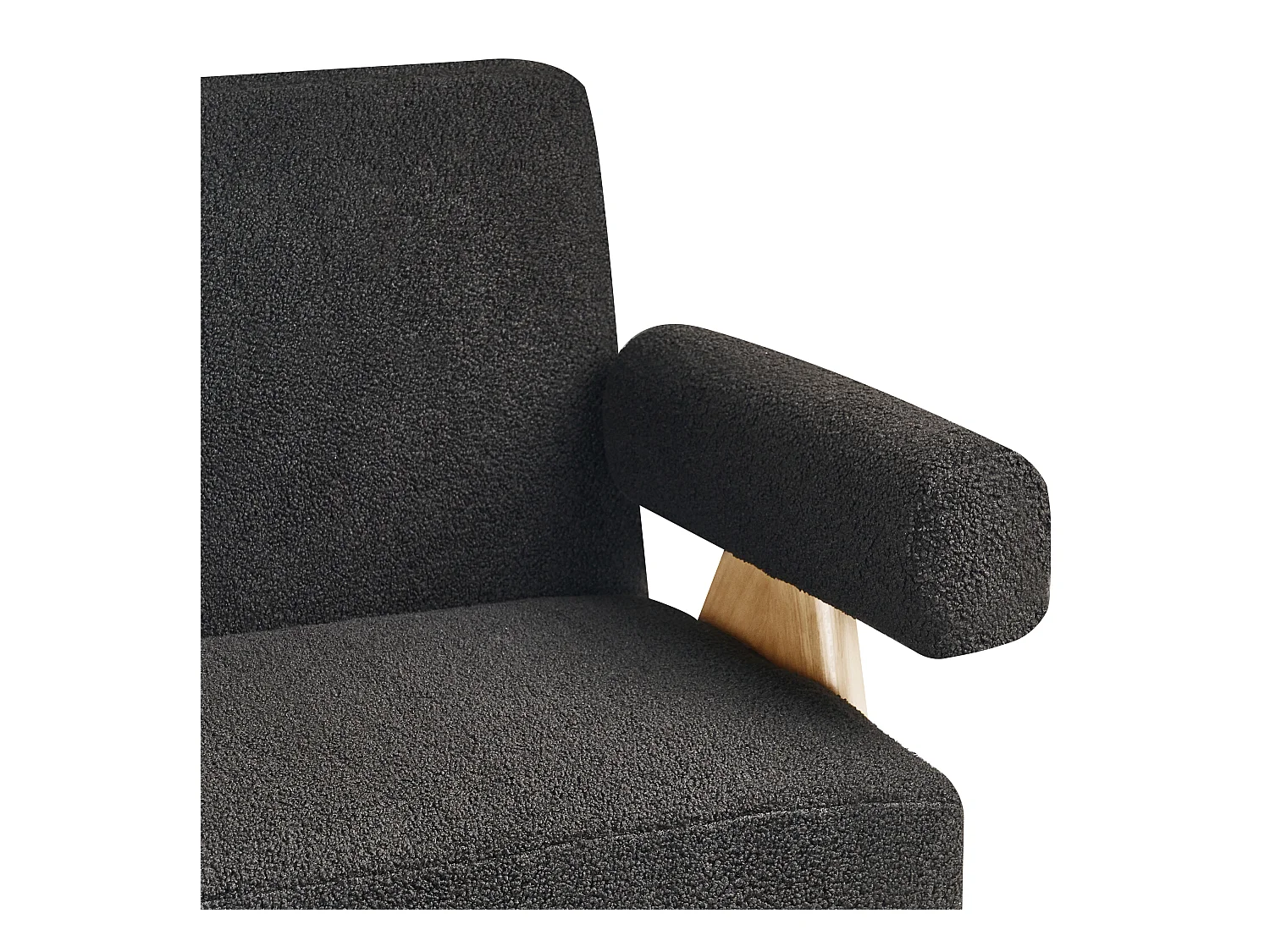 Sofa TAMRE Bouclé Schwarz / Hellbraun 2-Sitzer
