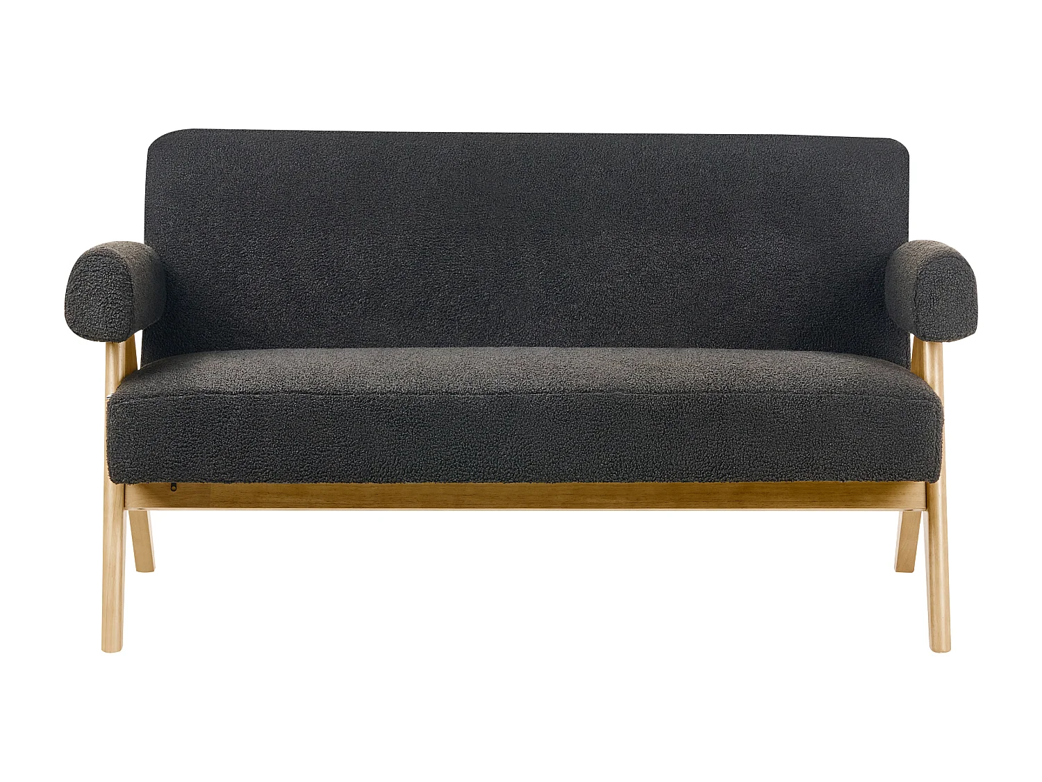 Sofa TAMRE Bouclé Schwarz / Hellbraun 2-Sitzer